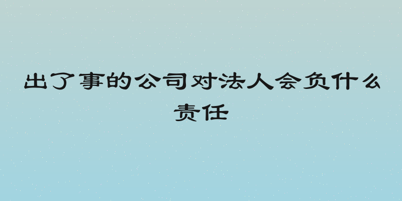 出了事的公司对法人会负什么责任