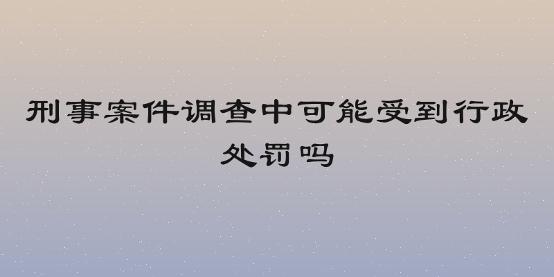 刑事案件调查中可能受到行政处罚吗