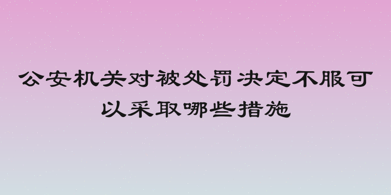 公安机关对被处罚决定不服可以采取哪些措施