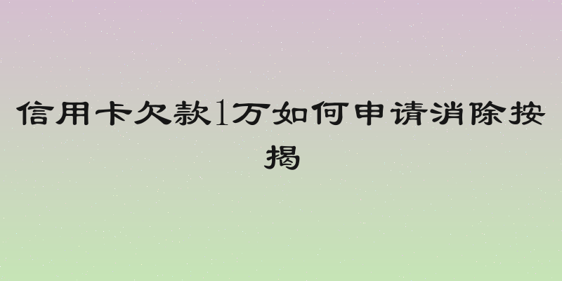 信用卡欠款1万如何申请消除按揭
