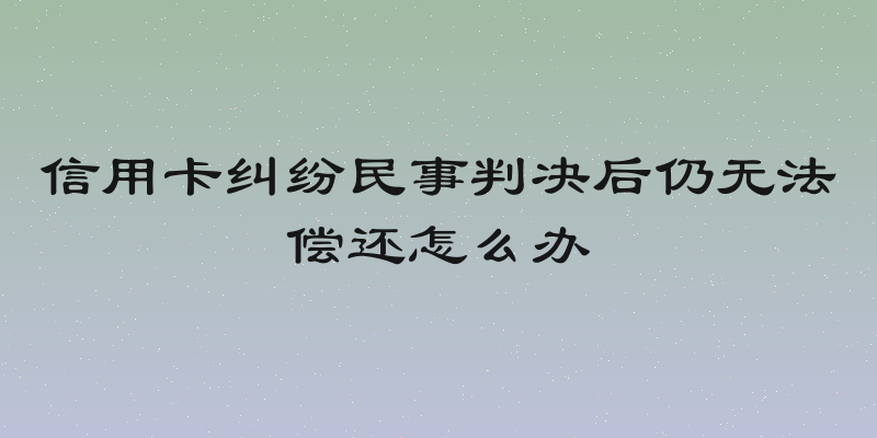 信用卡纠纷民事判决后仍无法偿还怎么办