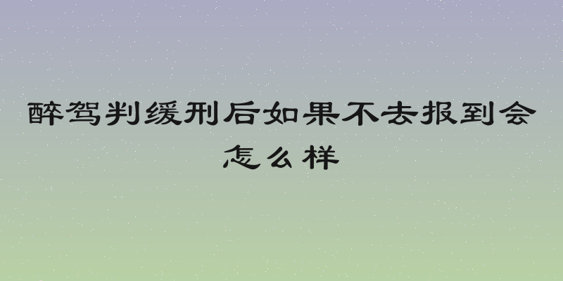 醉驾判缓刑后如果不去报到会怎么样
