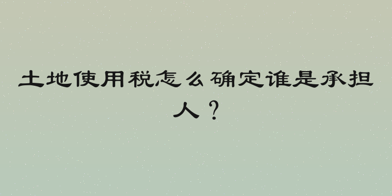 土地使用税怎么确定谁是承担人？