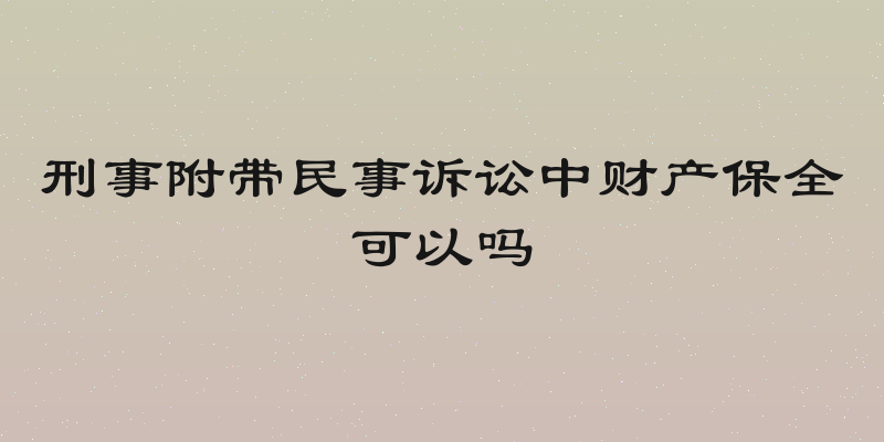 刑事附带民事诉讼中财产保全可以吗