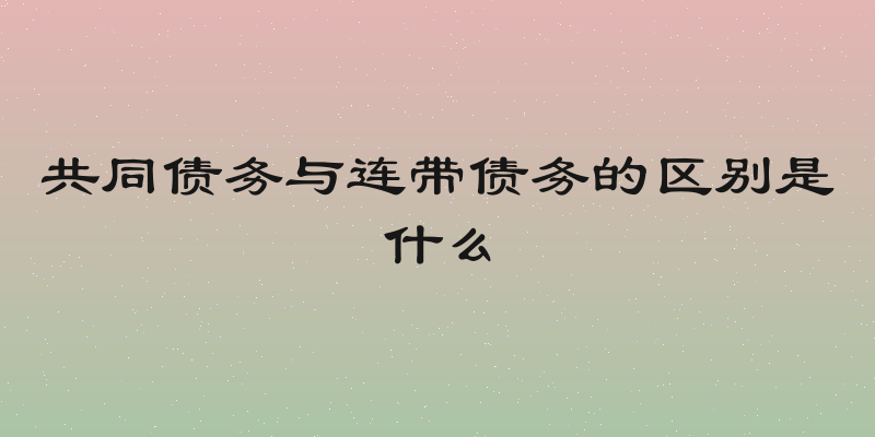 共同债务与连带债务的区别是什么
