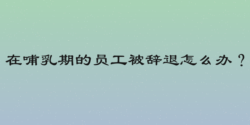 在哺乳期的员工被辞退怎么办？