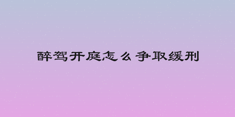 醉驾开庭怎么争取缓刑