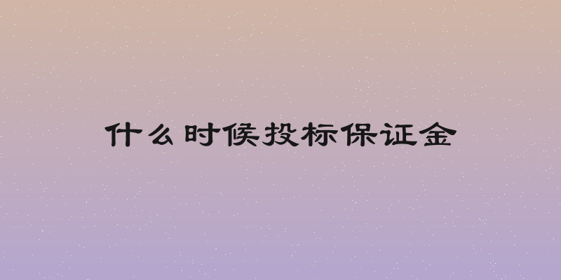 什么时候投标保证金