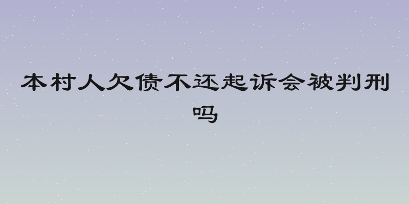 本村人欠债不还起诉会被判刑吗