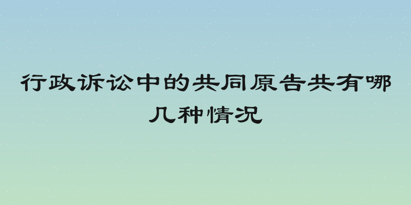 行政诉讼中的共同原告共有哪几种情况