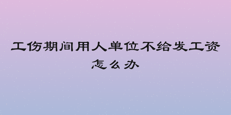 工伤期间用人单位不给发工资怎么办