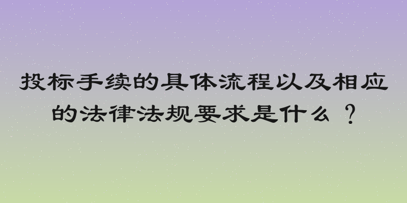 投标手续的具体流程以及相应的法律法规要求是什么？