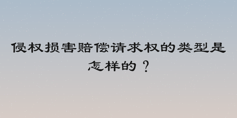 侵权损害赔偿请求权的类型是怎样的？