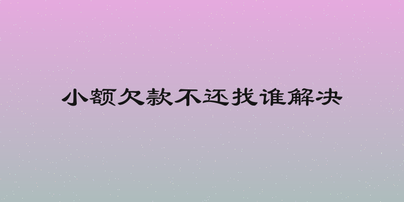 小额欠款不还找谁解决