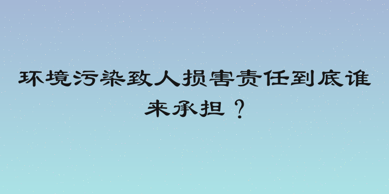 环境污染致人损害责任到底谁来承担？