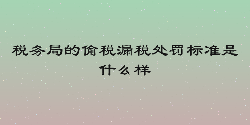 税务局的偷税漏税处罚标准是什么样