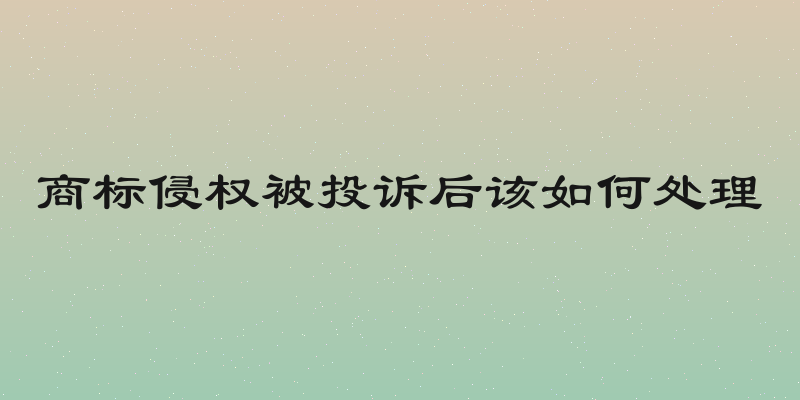 商标侵权被投诉后该如何处理