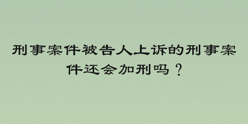 刑事案件被告人上诉的刑事案件还会加刑吗？