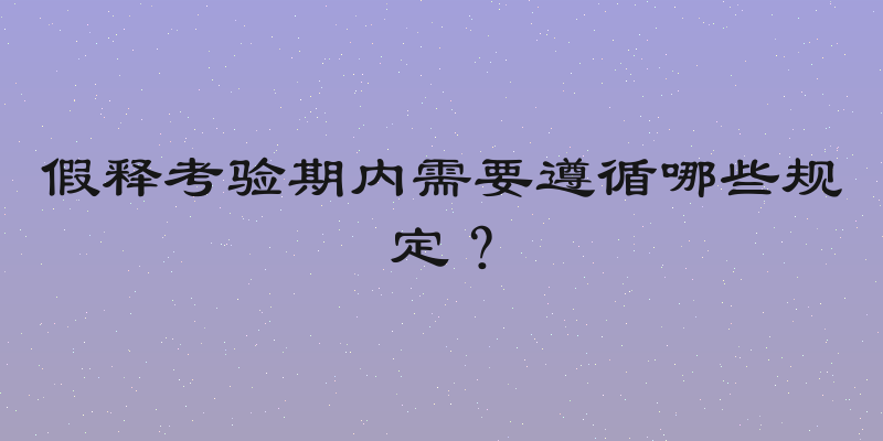 假释考验期内需要遵循哪些规定？