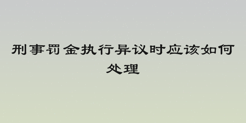 刑事罚金执行异议时应该如何处理