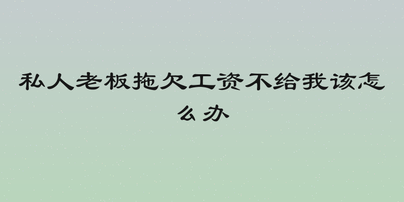 私人老板拖欠工资不给我该怎么办