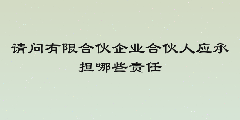 请问有限合伙企业合伙人应承担哪些责任