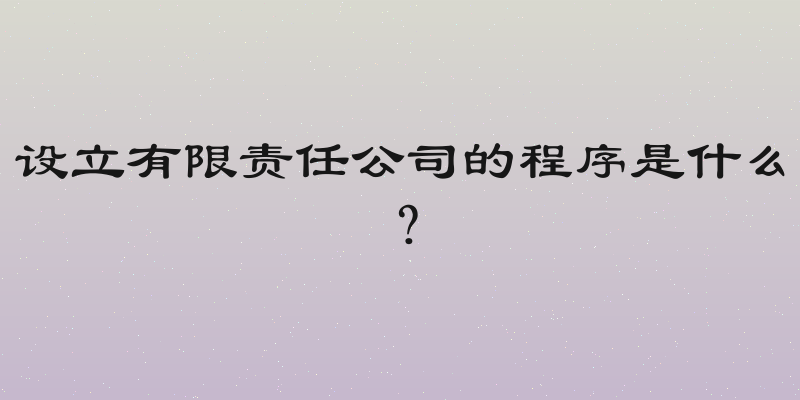 设立有限责任公司的程序是什么？
