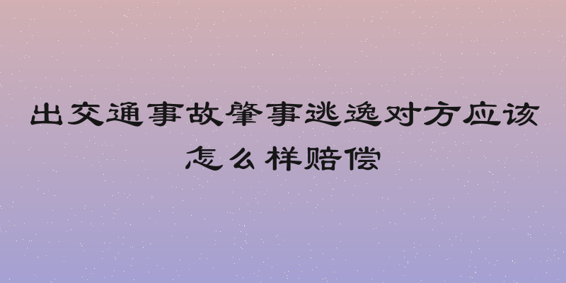 出交通事故肇事逃逸对方应该怎么样赔偿
