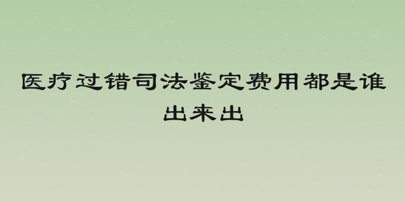 医疗过错司法鉴定费用都是谁出来出