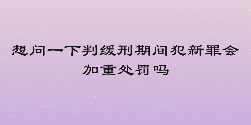 想问一下判缓刑期间犯新罪会加重处罚吗