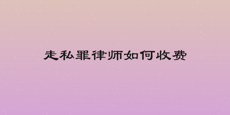 走私罪律师如何收费