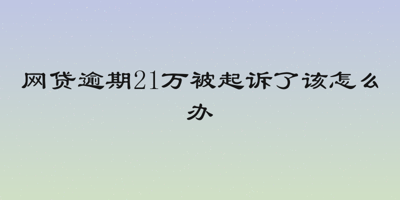 网贷逾期21万被起诉了该怎么办