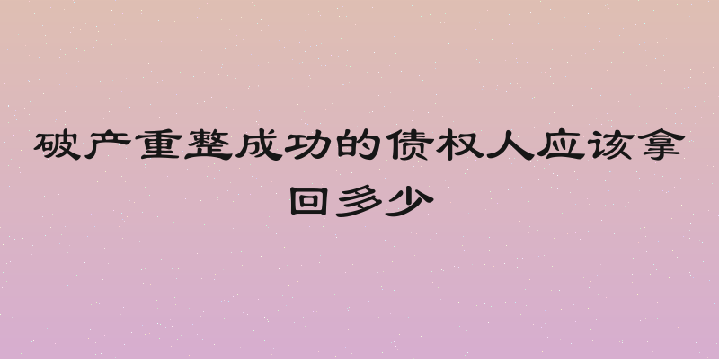 破产重整成功的债权人应该拿回多少