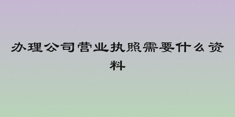 办理公司营业执照需要什么资料