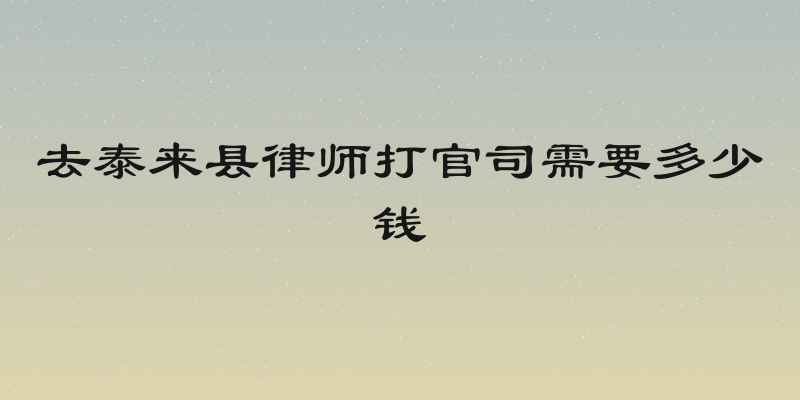 去泰来县律师打官司需要多少钱