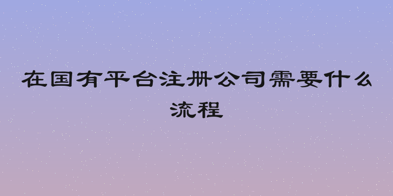 在国有平台注册公司需要什么流程