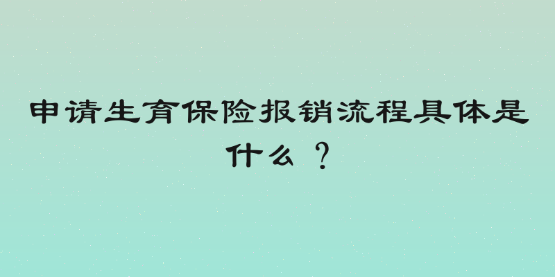 申请生育保险报销流程具体是什么？