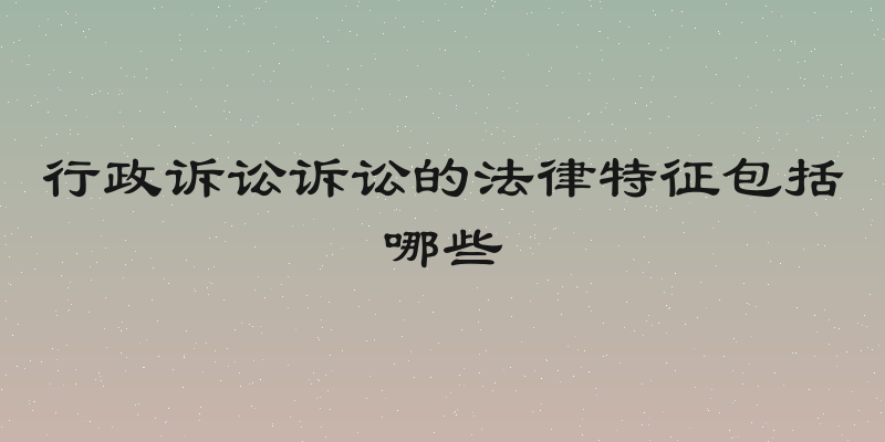 行政诉讼诉讼的法律特征包括哪些