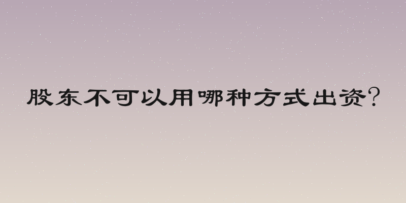 股东不可以用哪种方式出资?