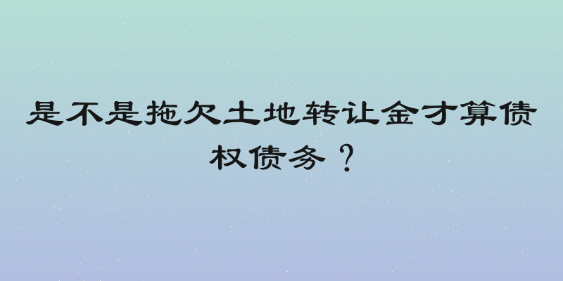 是不是拖欠土地转让金才算债权债务？