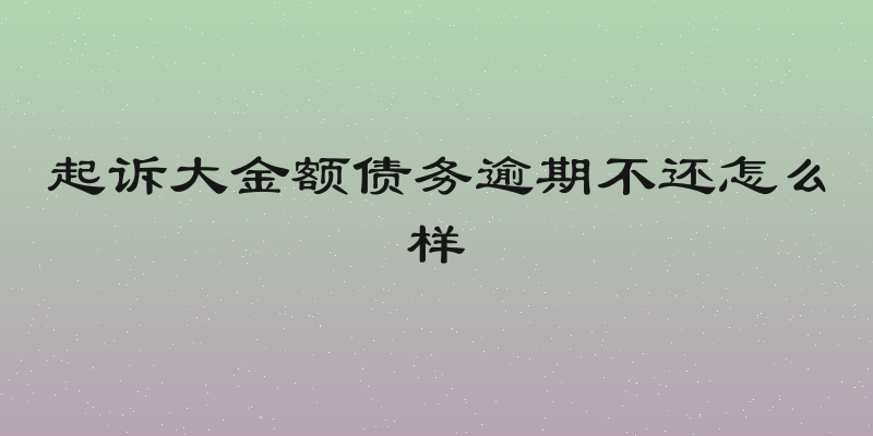 起诉大金额债务逾期不还怎么样