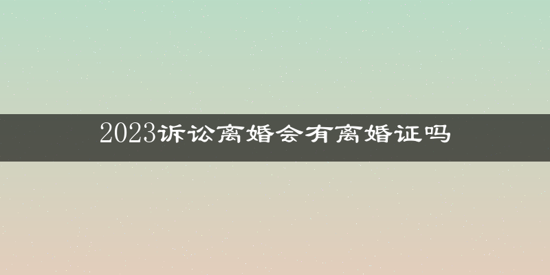 2023诉讼离婚会有离婚证吗