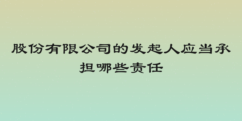 股份有限公司的发起人应当承担哪些责任