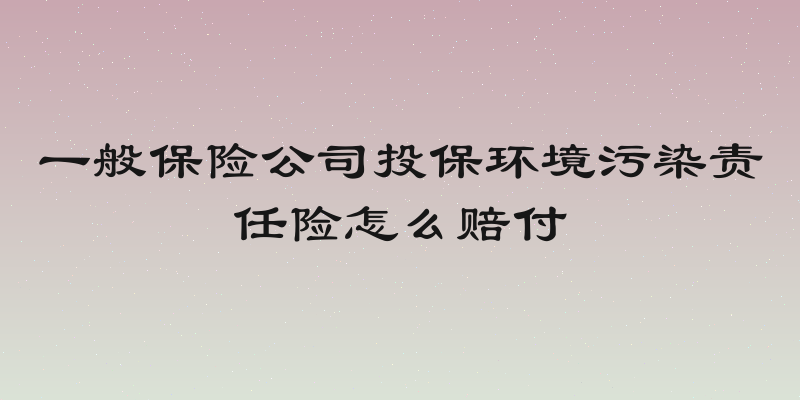 一般保险公司投保环境污染责任险怎么赔付