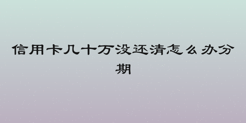 信用卡几十万没还清怎么办分期