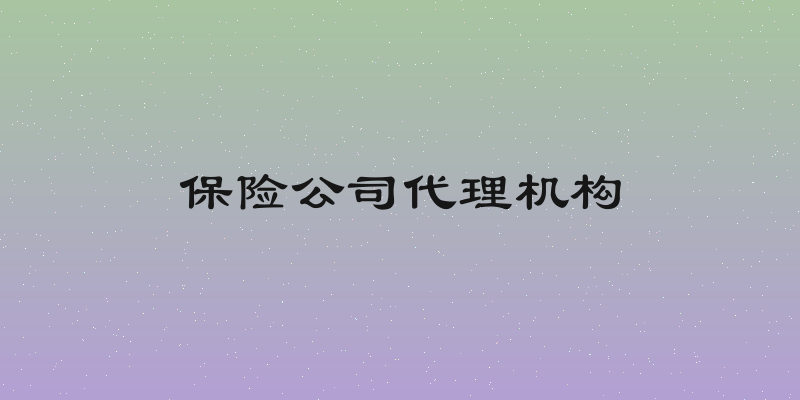 保险公司代理机构