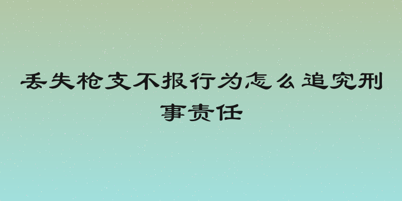丢失枪支不报行为怎么追究刑事责任