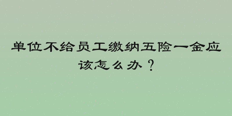 单位不给员工缴纳五险一金应该怎么办？