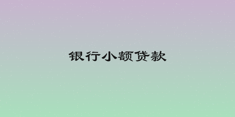银行小额贷款