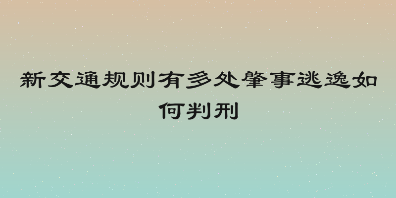 新交通规则有多处肇事逃逸如何判刑